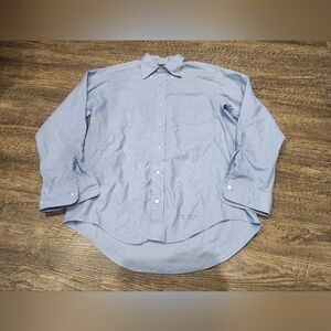 h.i.s Vintage Classic Blue Men's Button-Down Shirt Size Large- Has Minor Flaws